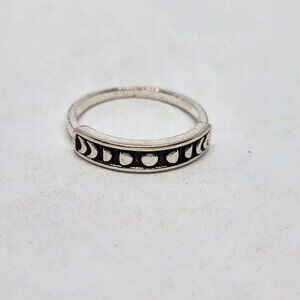 Moon Phases Ring Silver Tone Fashion Jewelry Band Size 9